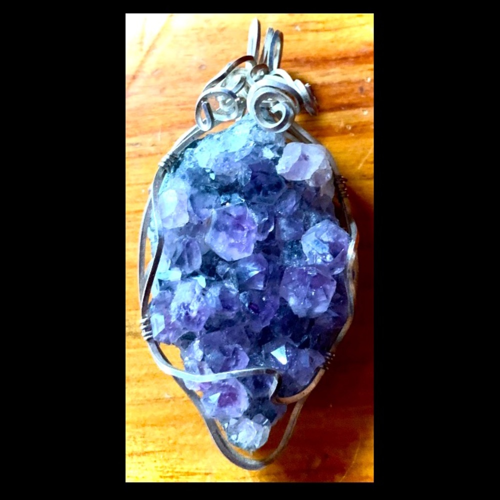 OOAK Wire wrap Amethyst Pendant.